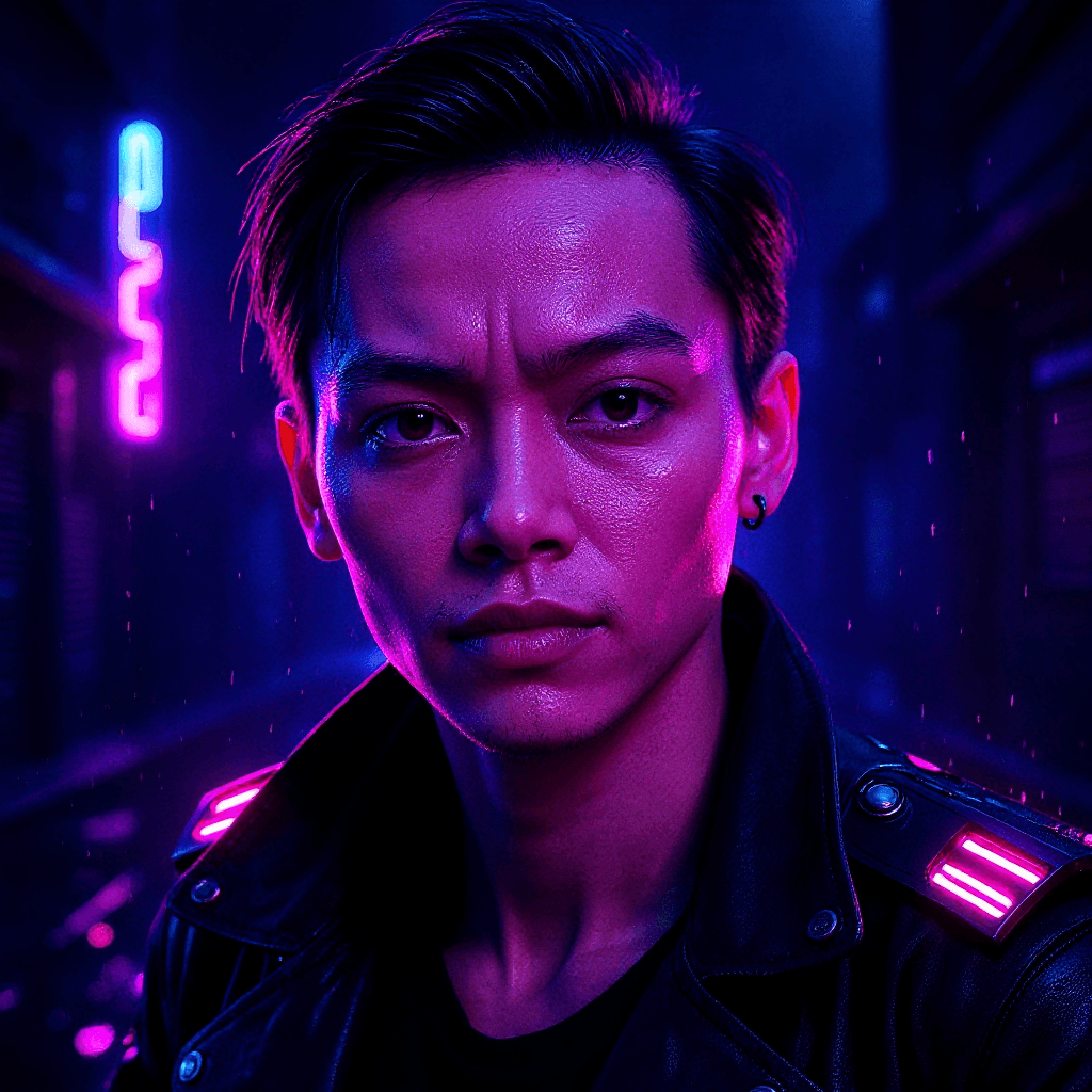 Neon Samurai cyberpunk avatar