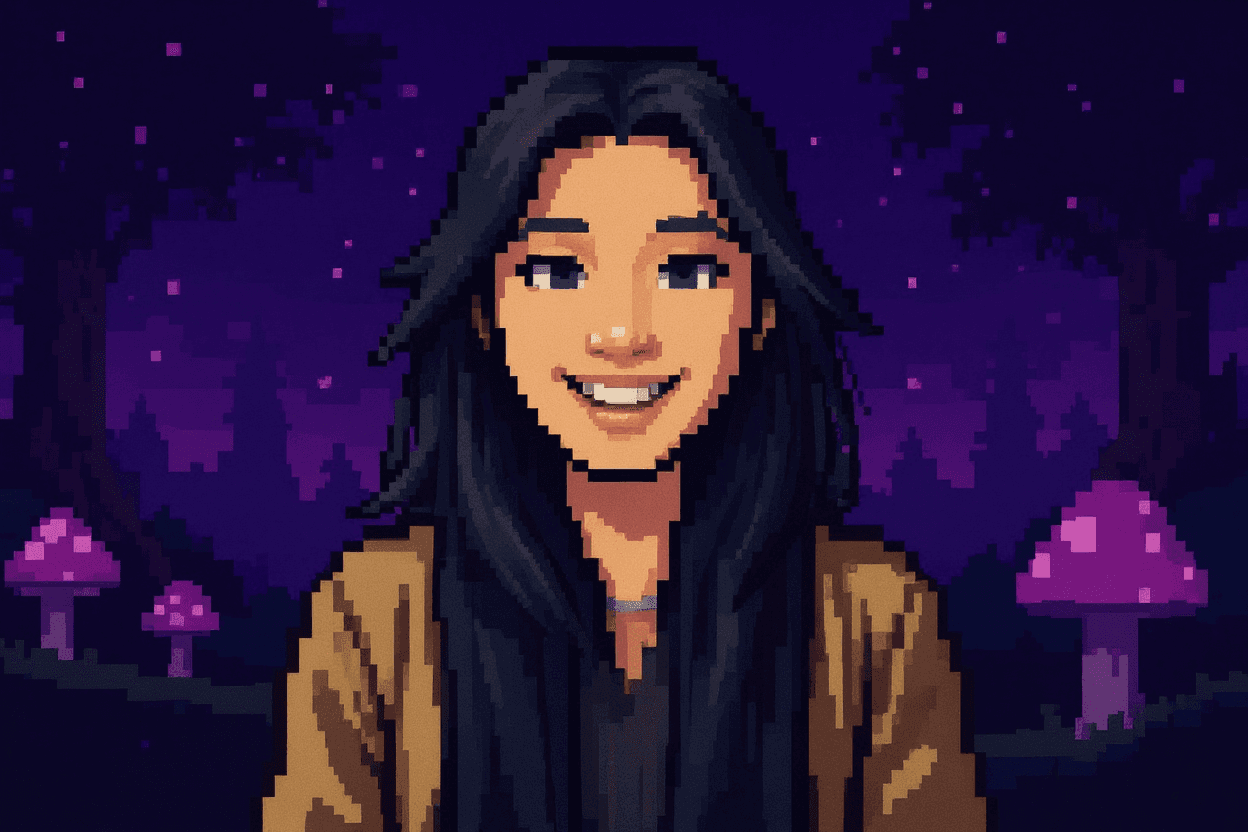 Pixel-art mage avatar