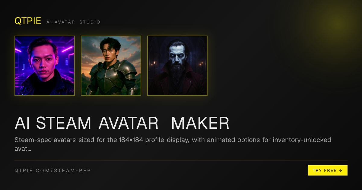 AI Steam Avatar Maker — Profile Pictures for Steam Showcases | QtPie